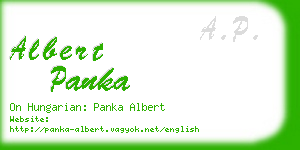 albert panka business card